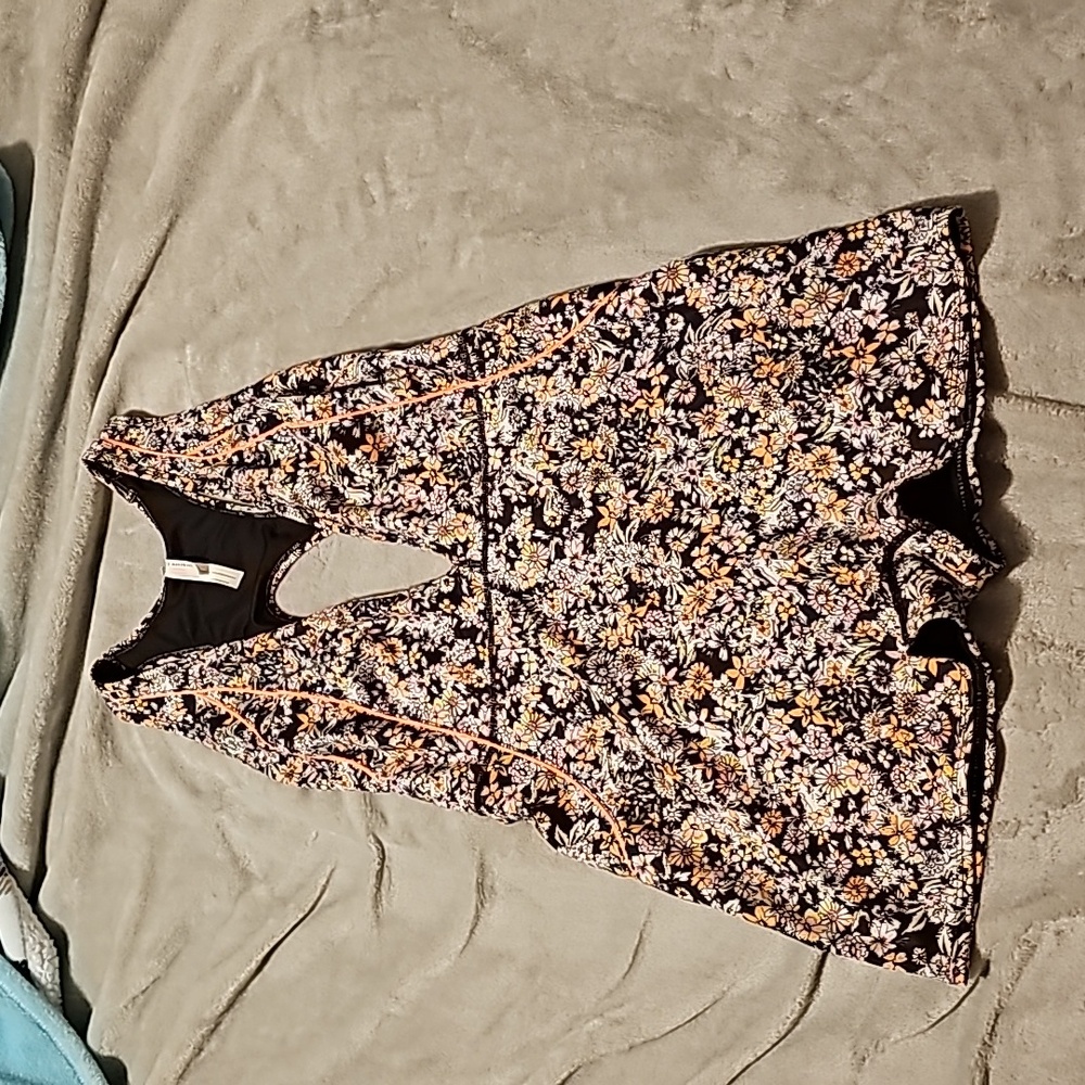 FP Movement by Free People Floral Jumpsuit - Black and Orange